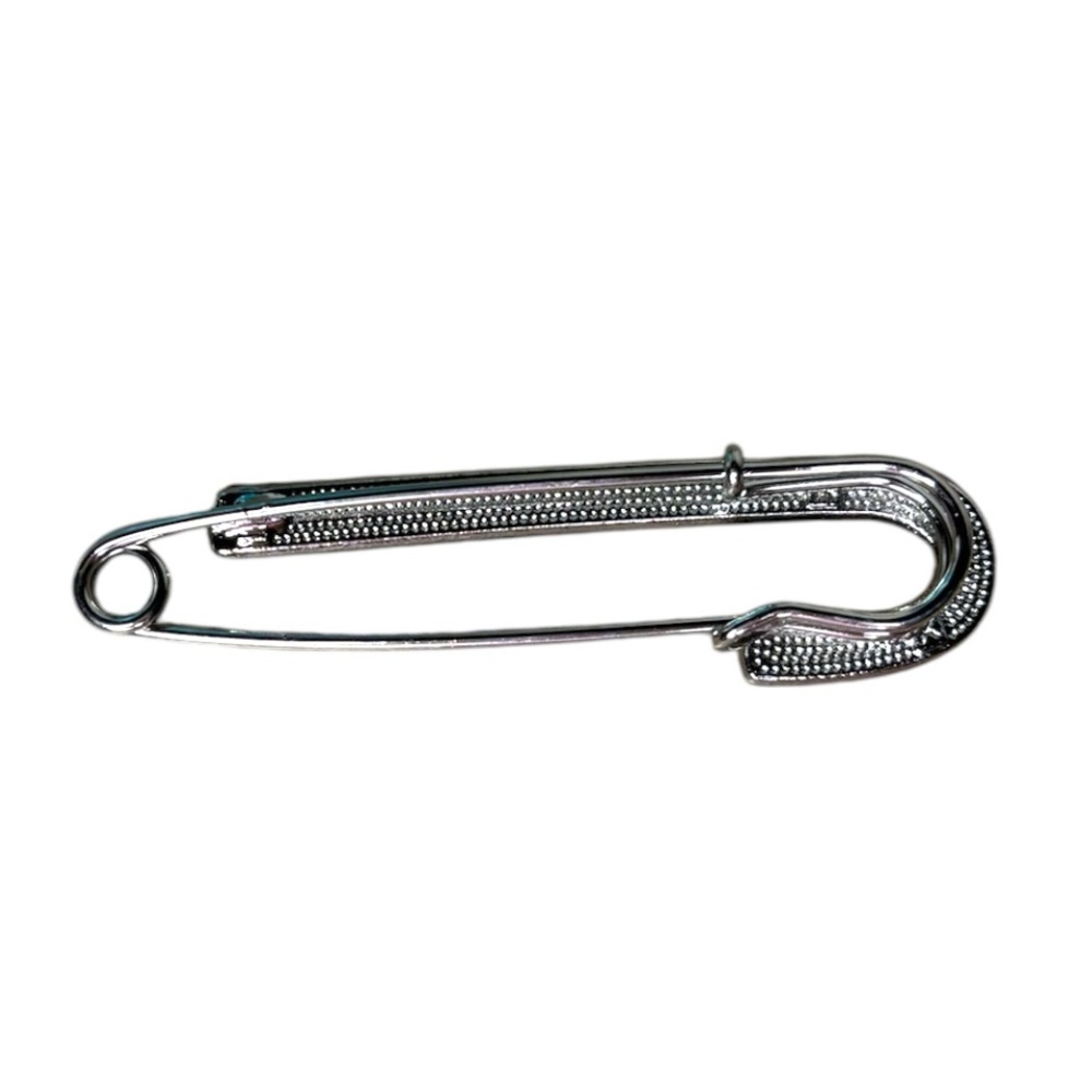 Silver Oversize Safety Pin Bag Charm - Picture 2 of 2